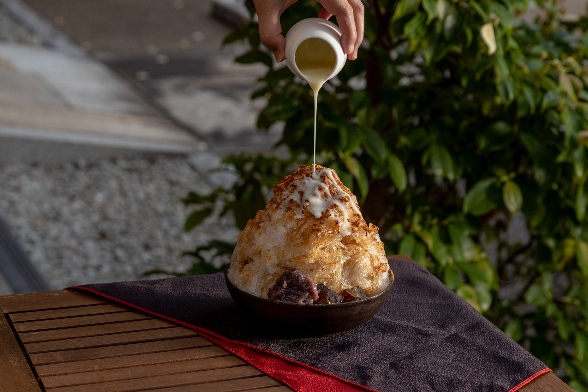 御菓子屋さんのかき氷「黒蜜きな粉」